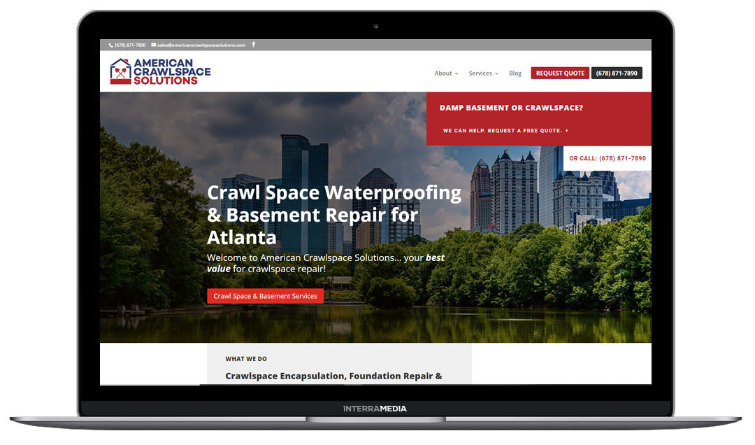 American Crawlspace Solutions website designed in Northwest Arkansas