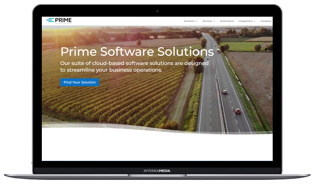 Screenshot of NWA website design client Prime Software Solutions