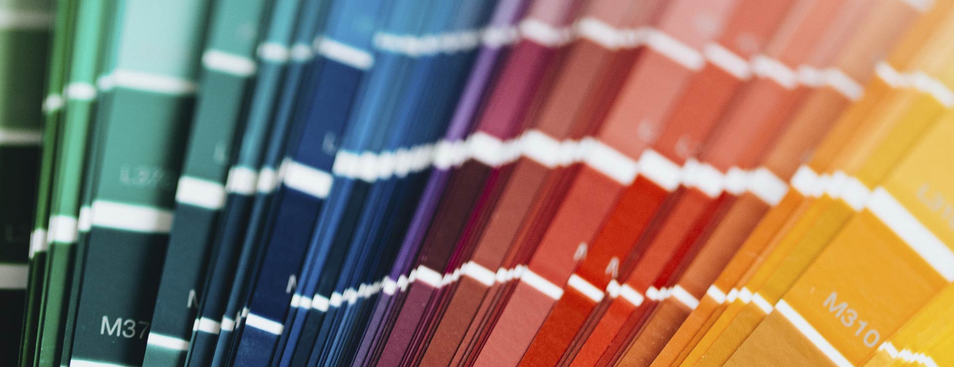 Photo of Pantone color swatches at a NWA graphic design firm