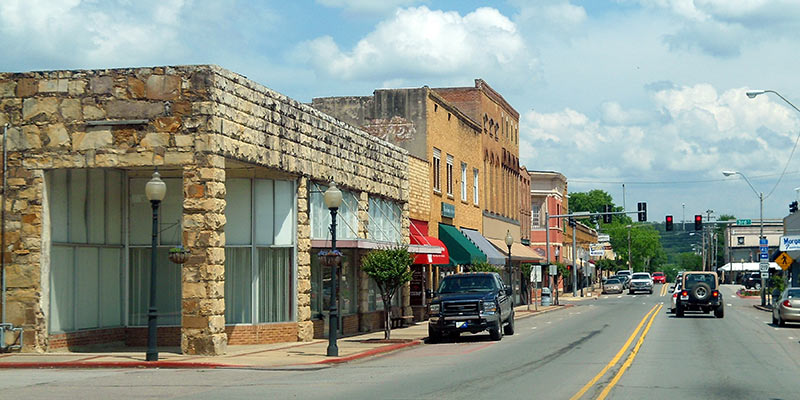 Photo of a small town in Northwest Arkansas