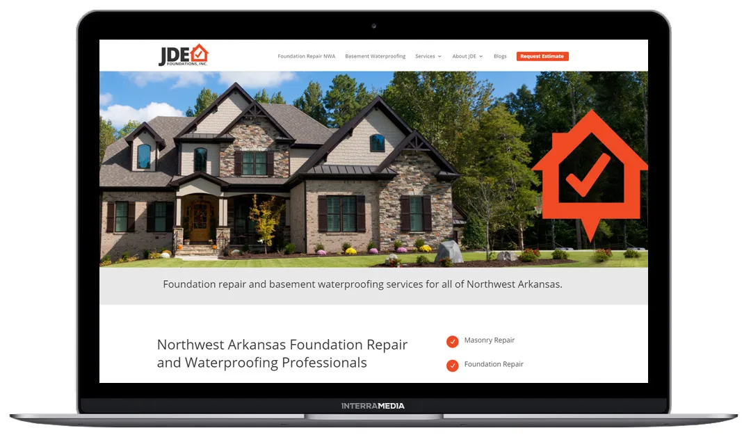 Screenshot of NWA website design client JDE Foundations