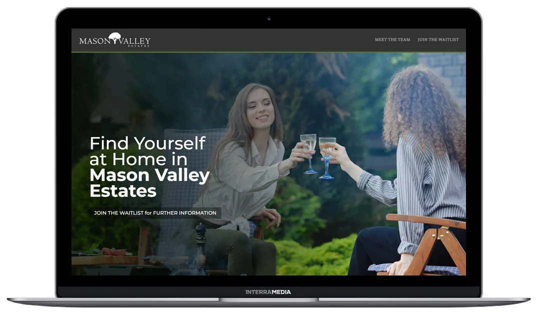 Screenshot of NWA website design client Mason Valley Estates